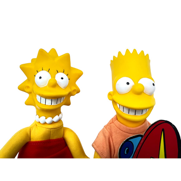 Bart 9" & Lisa 8" Simpson Doll Plush Vintage Mattel 20th Century Fox 1990 - Picture 2 of 11